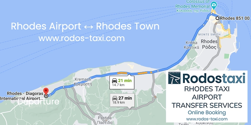 RodosTaxi - Rhodes Diagoras International Airport (RHO) to Rhodes Town