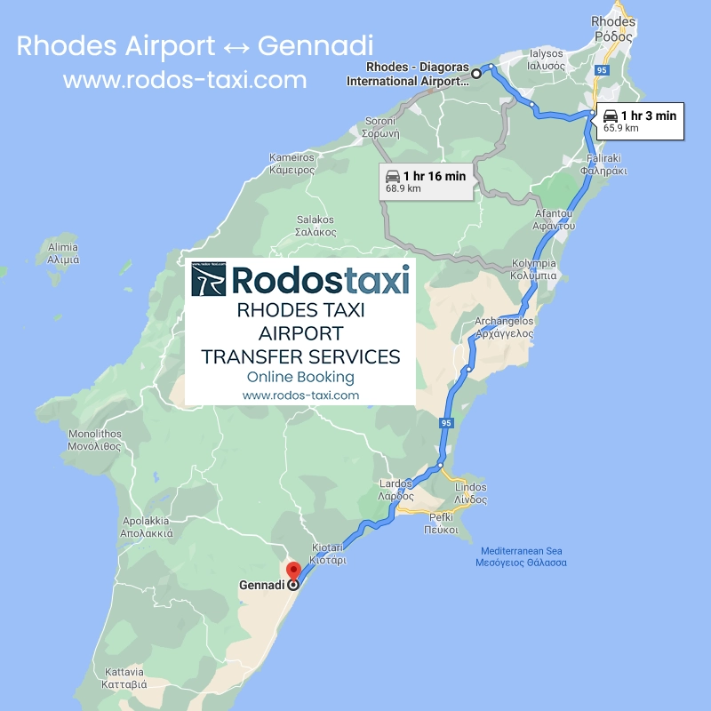 RodosTaxi - Rhodes Diagoras International Airport (RHO) to Gennadi